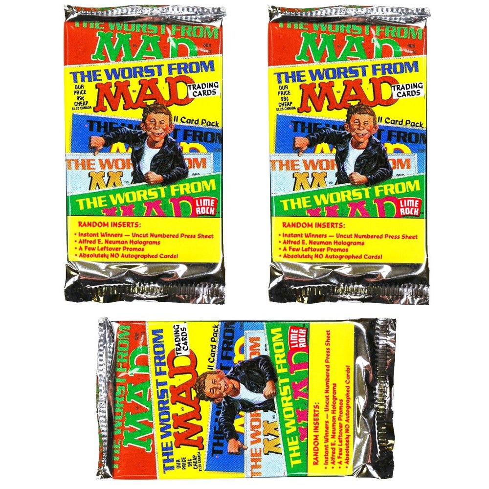 [3-PACK] VINTAGE BOOSTER PACK RETRO MAD MAGAZINE TRADING CARDS MAD COMICS COVERS